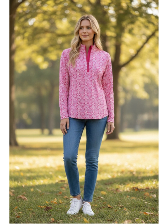 IBKUL Tops - Women's IBKUL Long Sleeve Top Size XS Pink